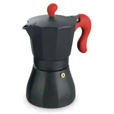 Кофеварка гейзерная Con Brio на 9 чашки кофе, алюм.корп 450 мл  Красная ручка 6609CBчер