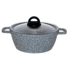 Кастрюля алюминиевая с антипригарным покрытием BIOL Granite Grey 2 литра 20 см с крышкой K206PC