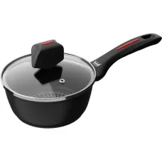 Ківш Krauff Smart Fry 1 літр 16 см алюмінієвий з антипригарним покриттям та кришкою 25-45-158