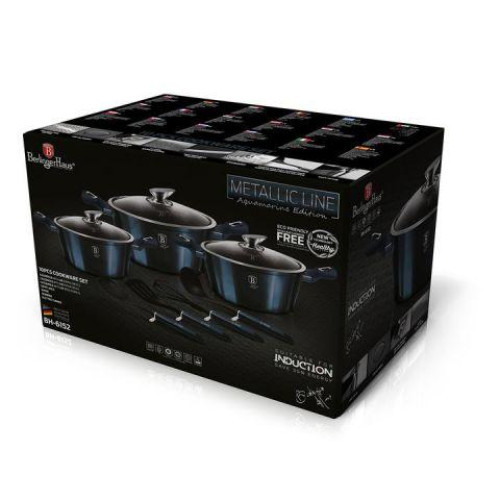 Комплект посуду BERLINGER HAUS Aquamarine Metallic Line 10 пр Колір синій 6152BH