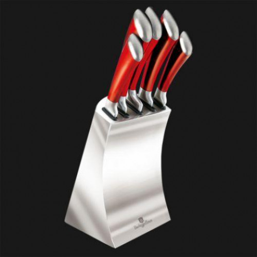 Набор ножей Berlinger Haus Passion metallic red 6 пр металлическая подставка Цвет красный  2135BH