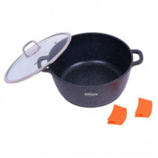 Каструля Bohmann 2.2 л мармурове антипригарне покриття 20 см чорний BH7350-20MRB