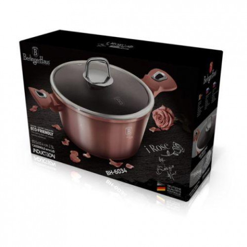 Каструля BERLINGER HAUS I-Rose Edition 2,2 л мармурове антипригарне покриття 20 см Колір золотистий 6034BH
