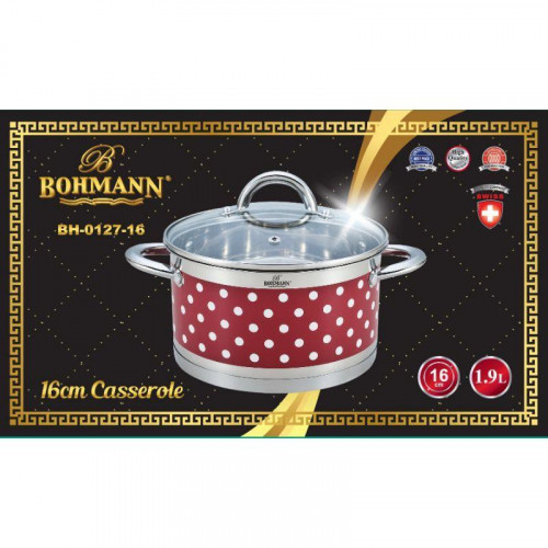 Каструля з кришкою BOHMANN 6,1 л.24 см Колір в асортименті 0127-24