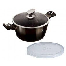 Каструля з мармуровим покриттям BERLINGER HAUS Shiny Black Edition 24 см Колір чорний 6605BH